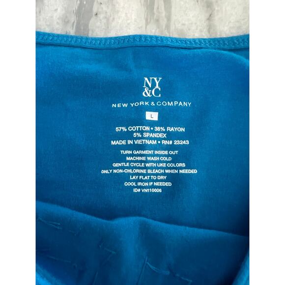 NY & Company Blue Tank Top Stone Embellishment NWT Woman Size Large Summer - Picture 4 of 7
